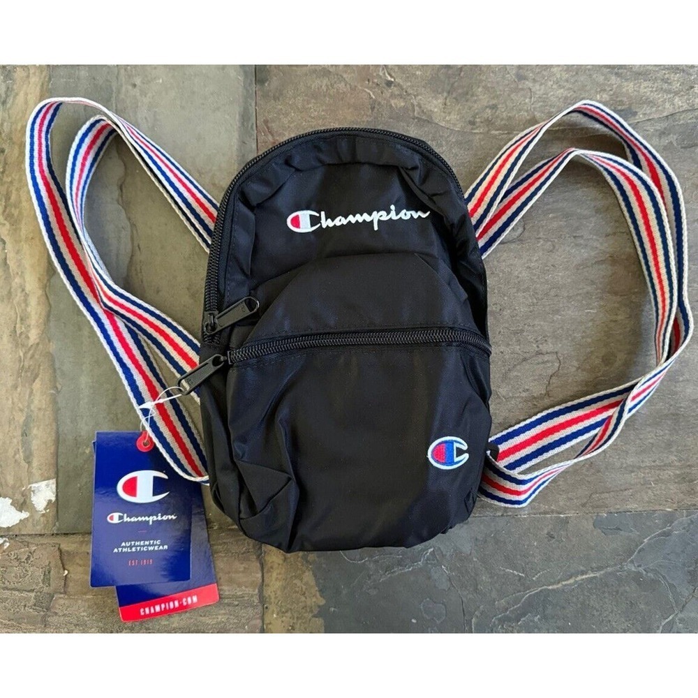 Champion Mini Backpack Convertible Qualifier USA Black Travel School Adu… - Picture 2 of 3
